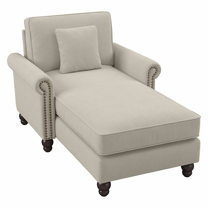 Chaise longue rembourrée Angilee, Crème, crème