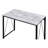 Rectangular Writing Desk With Metal Base, Antique White And Black