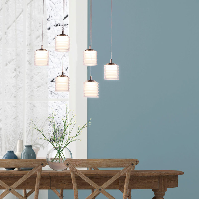 Boley 6 - Light Cluster Pendant, Brushed Brass