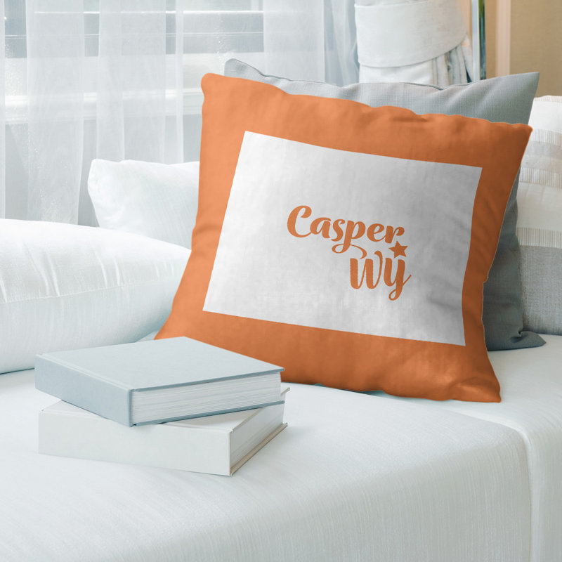 Housse de coussin, 18 po x 18 po, Orange, Casper