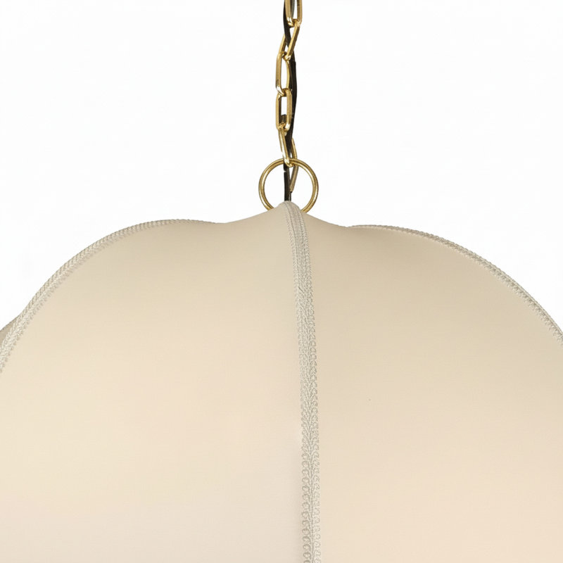 Luminaire suspendu 1 lumière Reina - laiton vieilli - abat-jour blanc, Aged Brass