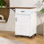 Îlot de cuisine K&K de style ferme de 100 cm avec abattant, îlot de rangement avec tablette latérale ouverte, tiroir, porte-serviettes, chariot de cuisine roulant avec roues verrouillables pour pelouse et jardin.-239401979