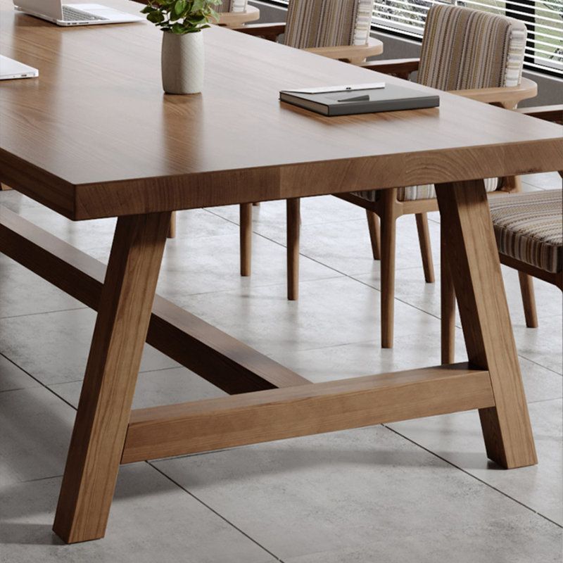Table de conférence rectangulaire en bois massif noyer, H 29,53 po x L 78,74 po x l 31,5 po