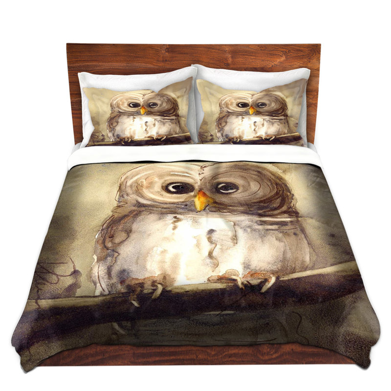  Ensemble de housse de couette Dawn Derman Redbird Cottage Owl, Édredon grand