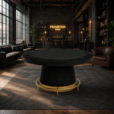 Table de poker 60 po avec repose-pieds Walnut Prohibition