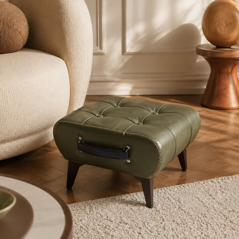 Tabouret en cuir de haute qualité, Vert