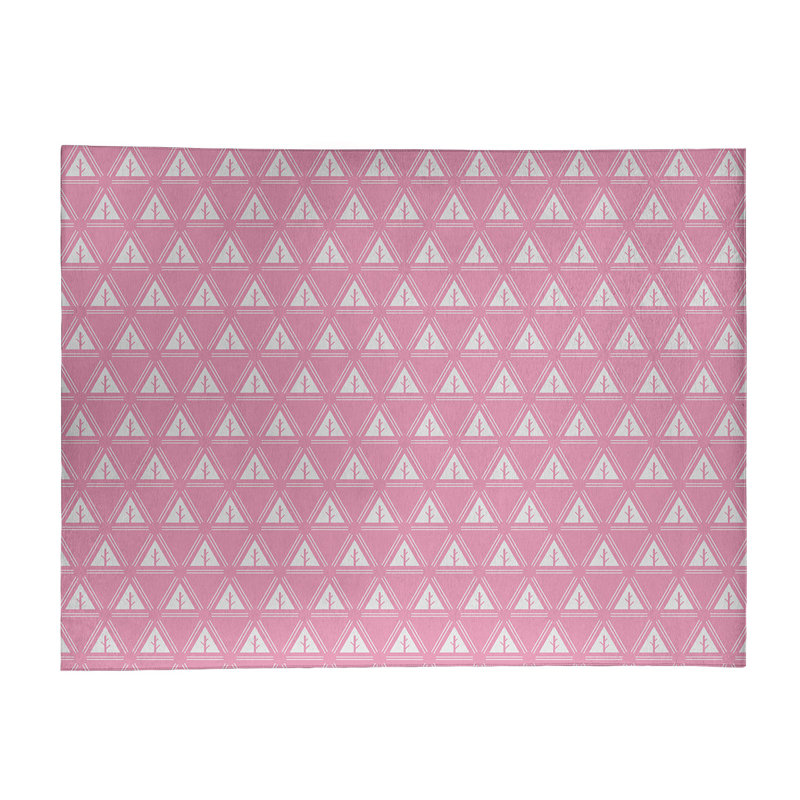 Tapis d’arbre minimaliste rose/blanc, Rectangle 5 pi x 7 pi