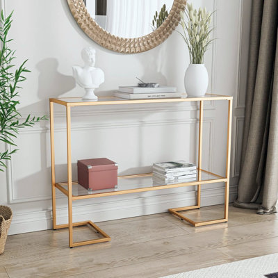 Catalayah 12'' Glass Top Console Table