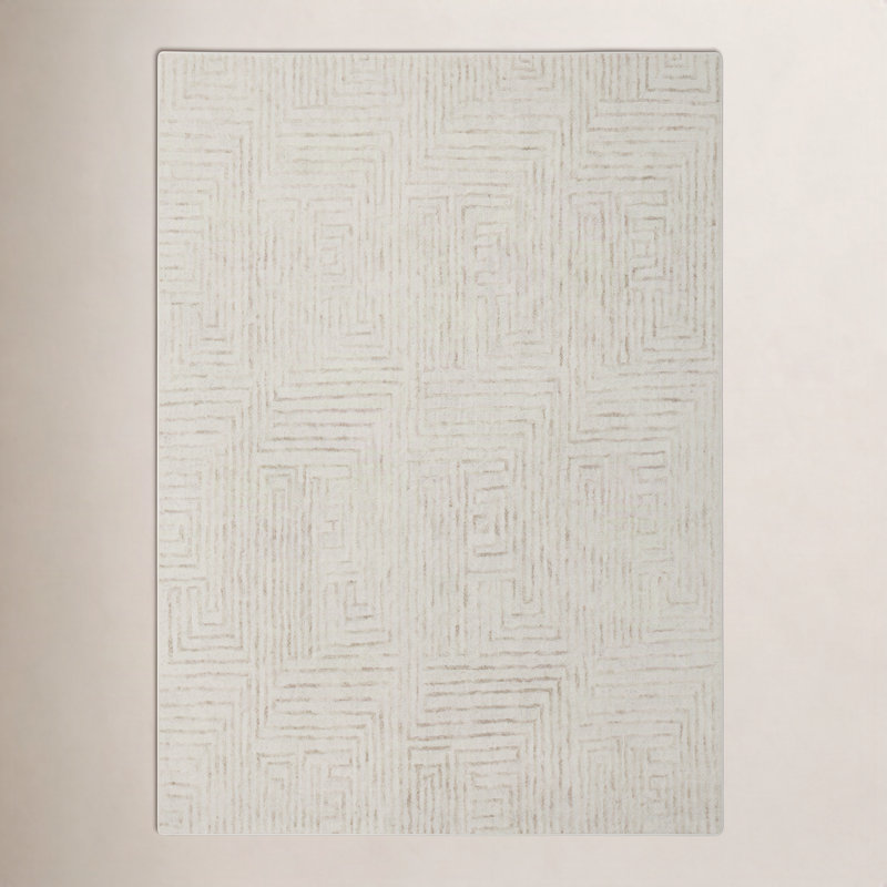 Tapis Kalise Manor Sarouk, Beige, Rectangle 7 pi 9 po x 9 pi 9 po
