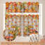 Ensemble de 3 rideaux de cuisine avec lambrequins et cantonnières à motifs de nains d'automne - Rideaux de fenêtre de style ferme avec camion et citrouilles pour les récoltes