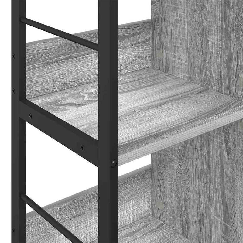 102cm W Steel Etagere Bookcase, Grey Sonoma, (3 Shelves) 104.5cm. H x 102cm. W x 32cm. D