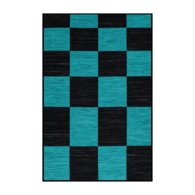Tapis damier noir lavable à la machine
