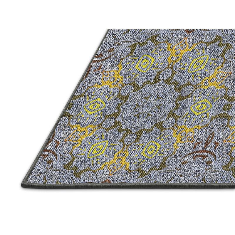 Damask Indoor Rug, Rectangle 2' x 3'