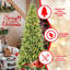 Arbre de Noël mince de 7 pi avec 400 lumières DEL blanc chaud - 1180 pointes en PE + PVC, conception à charnières peu encombrante, installation facile, support en métal robuste - arbre à crayons réaliste pour les petits espaces-118032819