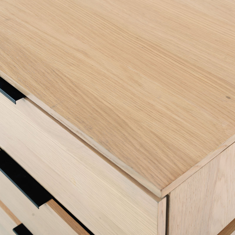 Titus 6 Drawer Stacked Dresser, Oak