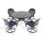 Cast Aluminum 5 Dining , 4 Swivel Chairs, 47.24" Round Table, Black Frame, Protected, Comfortable For Outdoor Use, Weather Backrests And Seat Cushions-101721102