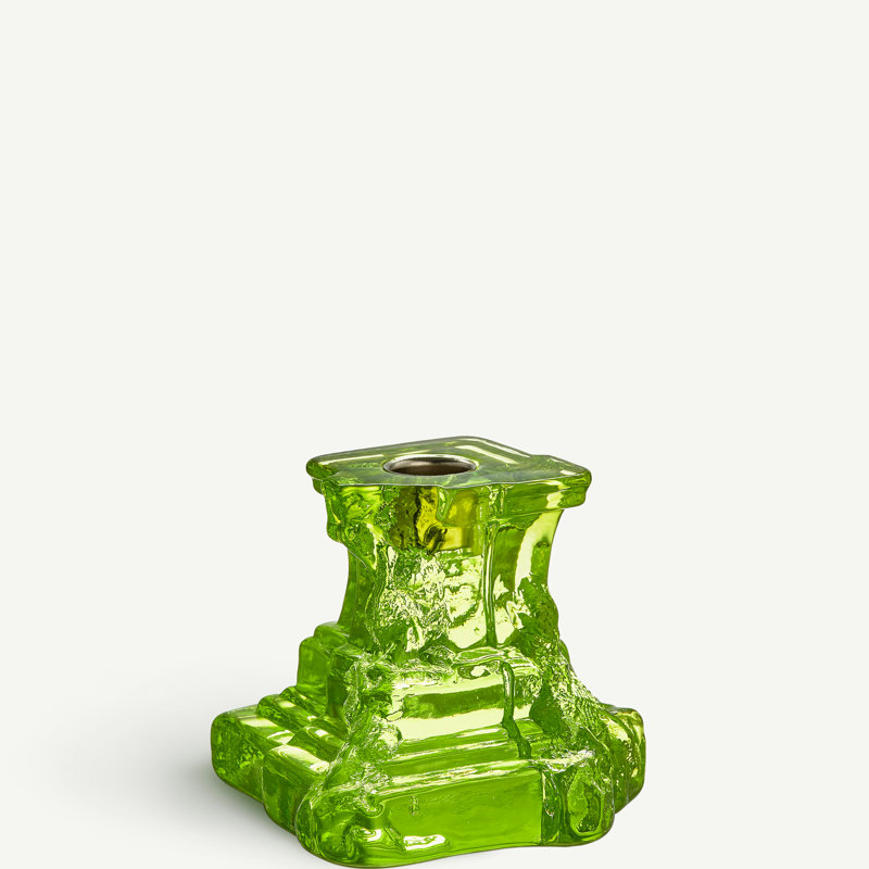 Rocky Baroque 3.74'' H Glass Tabletop Candlestick