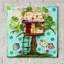 Art mural en verre acrylique 12 po x 12 po «Treehouse For The Birds» par Carrie Sharp