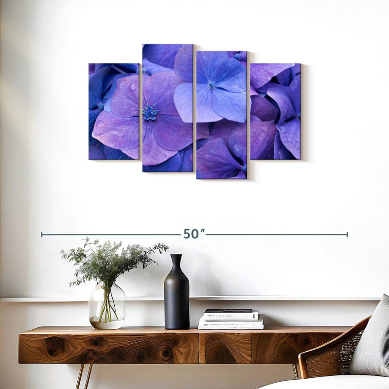 Hortensias mauves Harnek, H 22 po x l 36 po