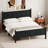 Flat Panel Bed with Headboard & Footboard,Minimalist Modern Platform Bed with Wood Grain Finish-485837485-485837487