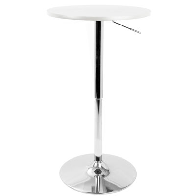 Adjustable Contemporary Bar Table in White