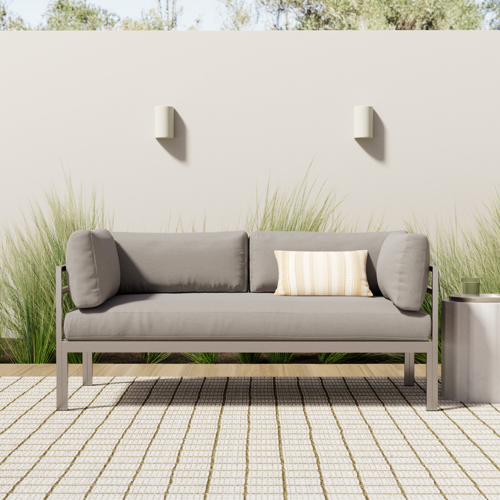 Novae 65" Patio Sofa, Gray