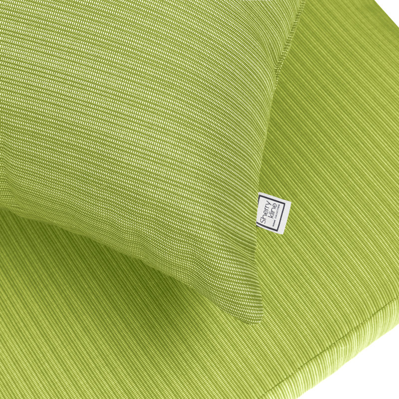 Knife Edge Seat Cushion With Zipper Closure And Knife Edge, Plain Back Cushion, With White Polyester Padded Fill., Kiwi