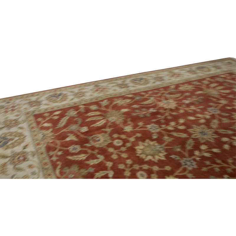 Tapis rouille et ivoire noué à la main de haute qualité