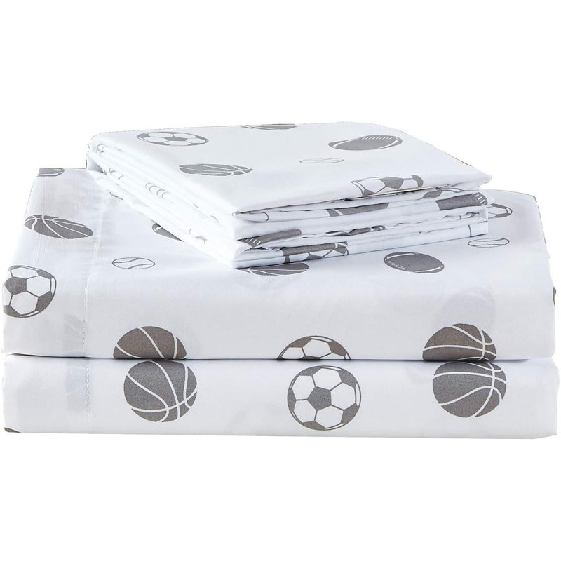 Sports Microfiber Sheet Set, Twin XL Sheet Set with 1 Pillowcase