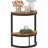 Slim Half Moon 2-Tier End Table - Rustic Brown, Semi-Circle Design, Space-Saving