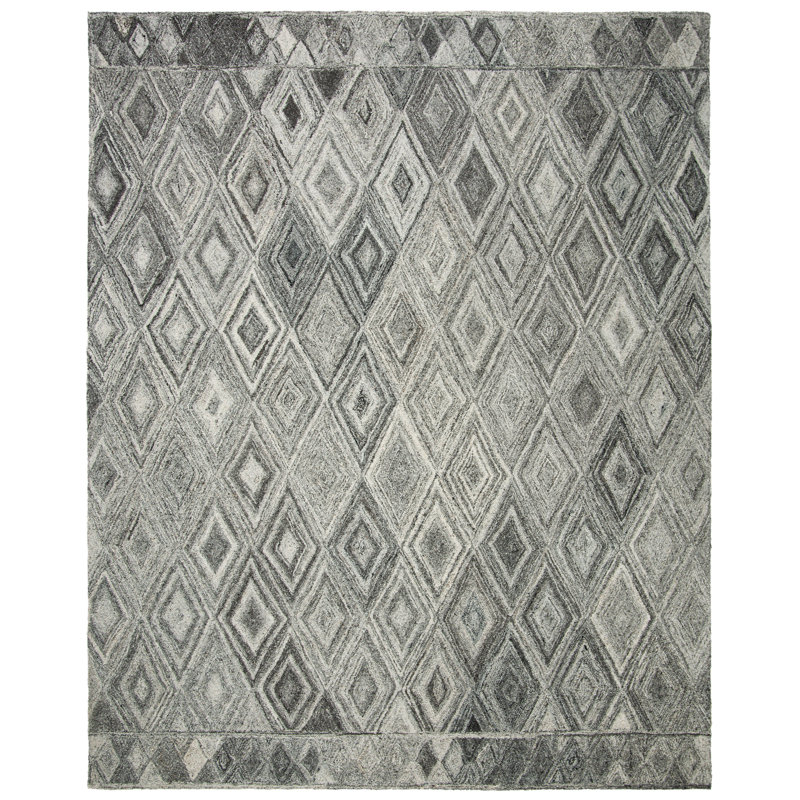 Hamm Hand Tufted Performance Geometric Rug, Rectangle 4' x 6'
