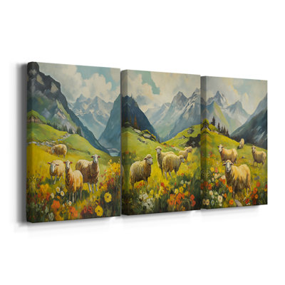 ANIMALS Series CCCXIV  -Custom Wrapped Gallery Canvas - 3 Pieces