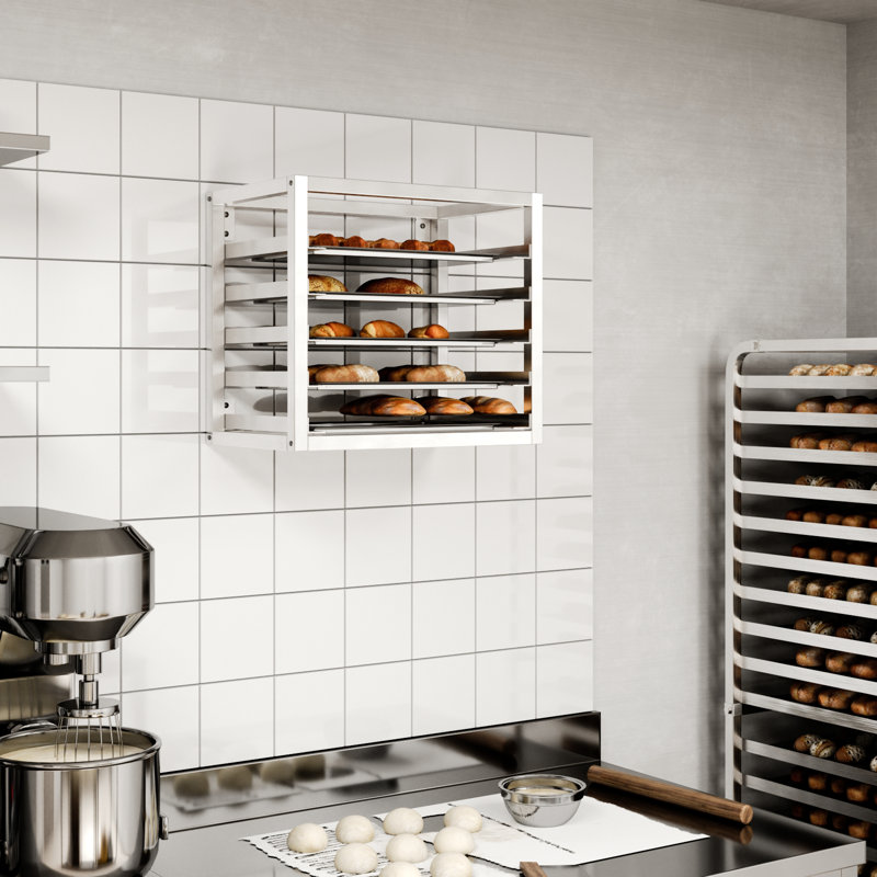 AmGood 5 Tier Wall Mounted Half Size Sheet / Bun Pan Rack.  21 in. x 13 in. x 18 in.