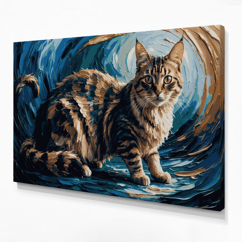 Art mural sur toile chats gris Skookum, H 24 po x l 36 po