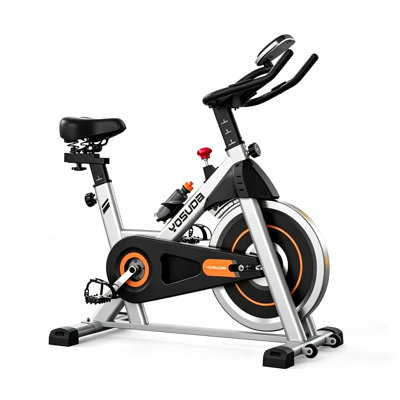 Vélo d'exercice FED Fitness EB1, vélo stationnaire pour plaquettes de frein pour la maison avec application exclusive, vélo d'intérieur magnétique avec capacité de poids de 300 lb, faible bruit, support de tablette et cours de remise en forme pour perdre du poids