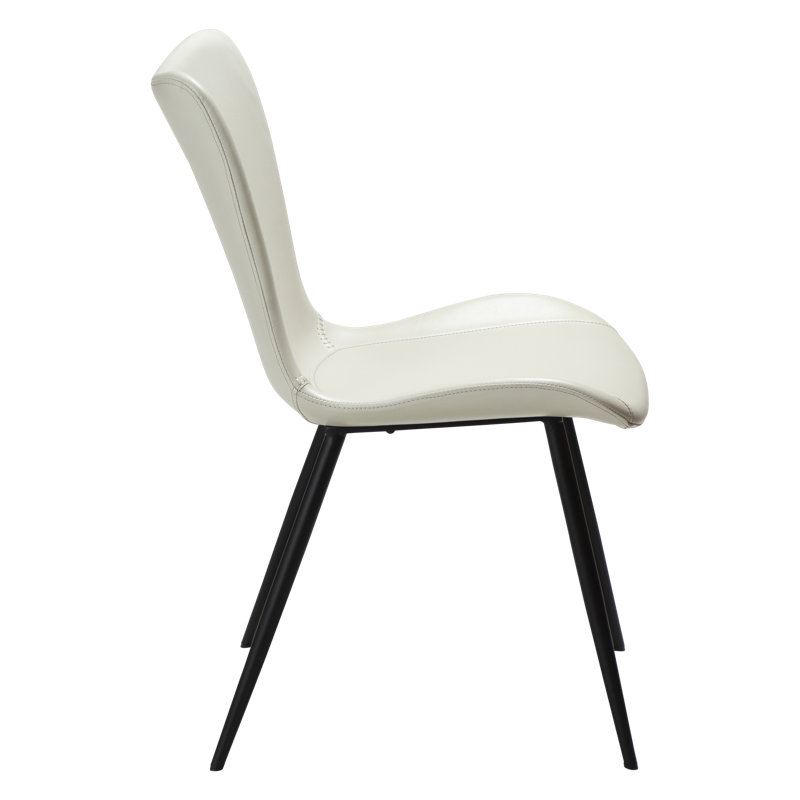 47cm H Polyester Blend Upholstered Side Chair, Black, White