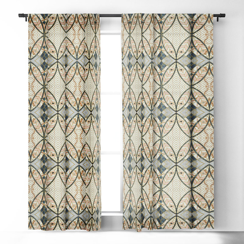 Marta Barragan Camarasa Pattern Mosaic Art Deco I 1pc Blackout Window Curtain Panel, 50" W x 96" L