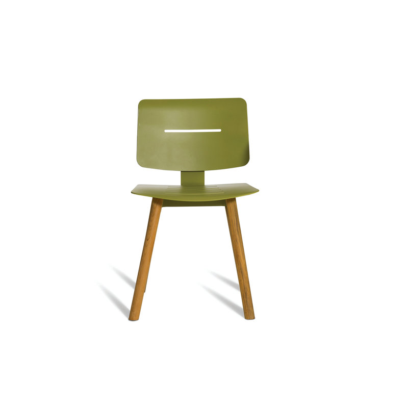 Coco Patio Dining Side Chair, Olive Green/Faux Teak, No, Does Not Apply