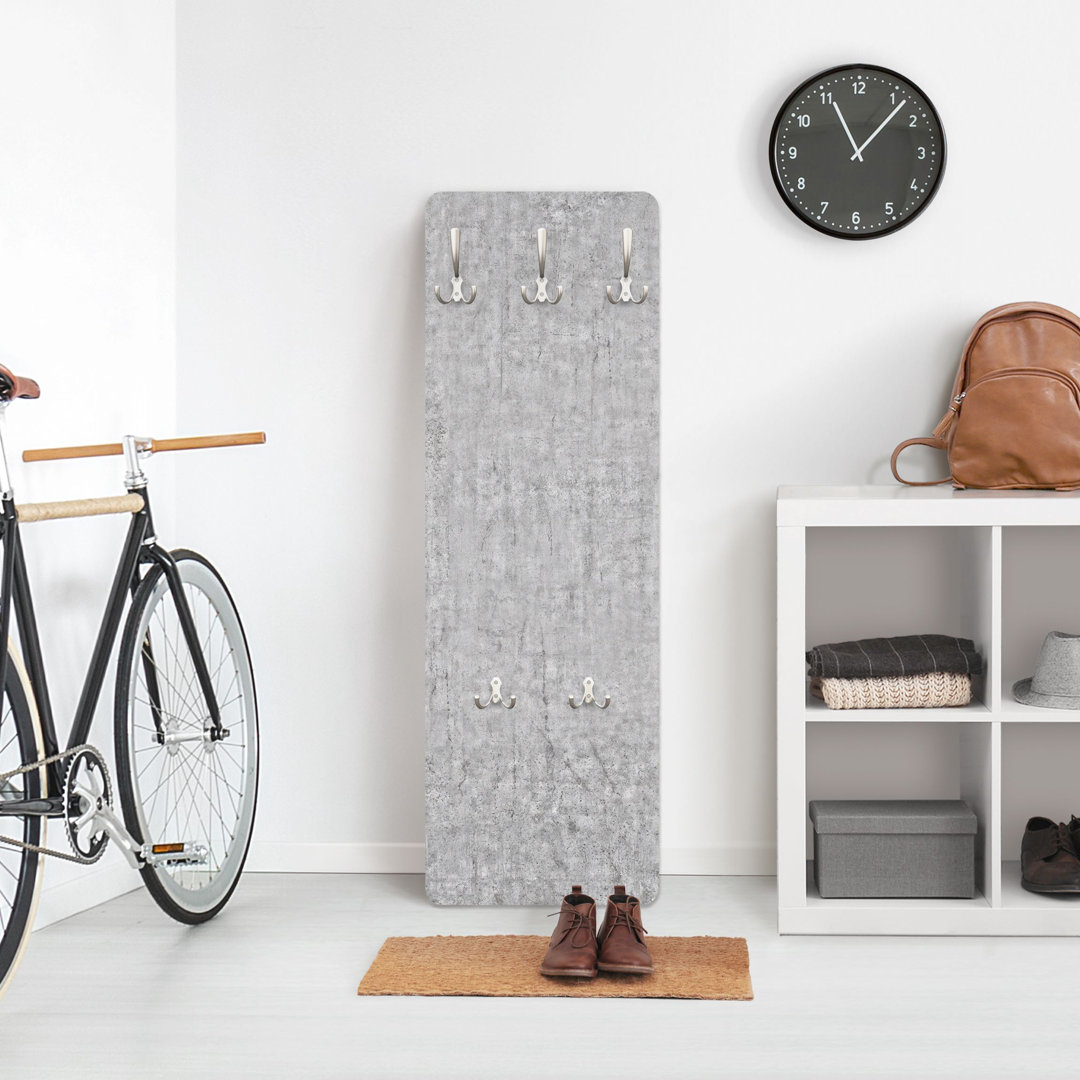 Concrete Ciré Wallpaper Wall Mounted Coat Rack