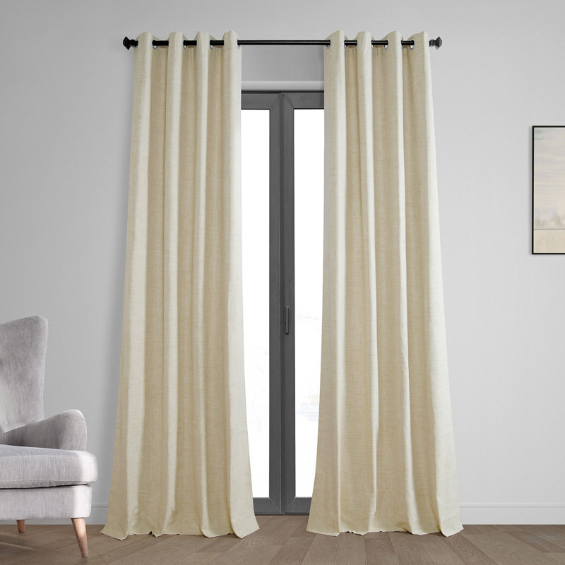 Rideaux occultant 100% occultant et isolant Bodwar, Beige clair naturel, 50 po x 108 po