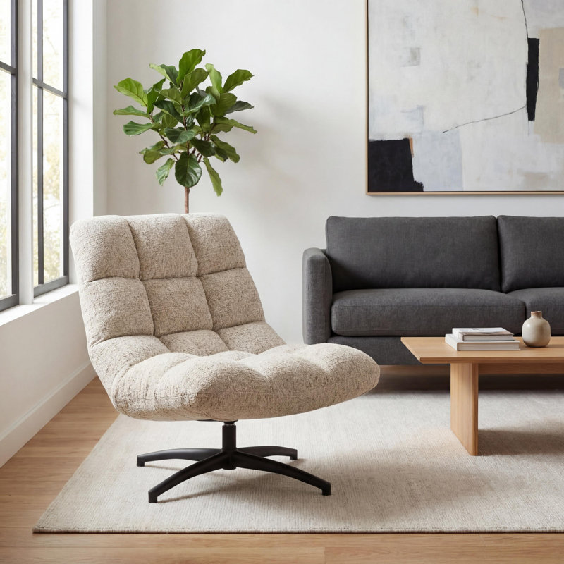 Upholstered Fabric Lounge Chair
