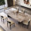 Simple Rectangular Natural Marble Dining Table Set