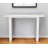 47" White and Silver Faux Marble Sled Console Table