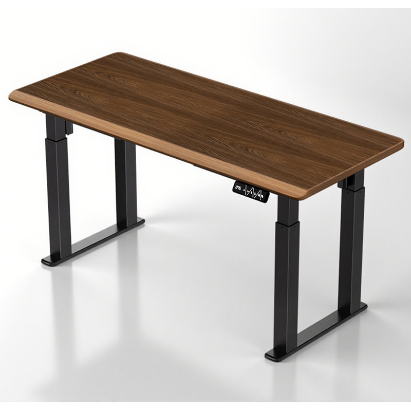 Solid Wood Electric Height Adjustable Standing Desk, 28.35" H x 55.12" W x 27.56" D