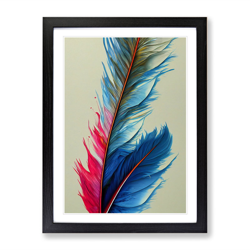 Unified Feathers - Single Picture Frame Painting, Black , 64cm H x 46cm W x 2cm D