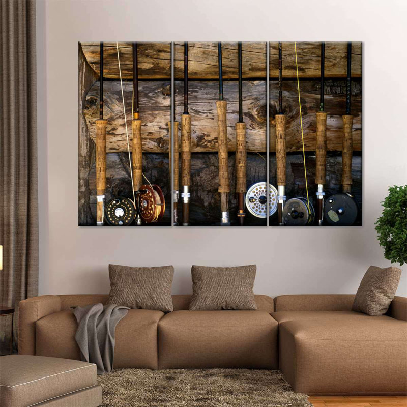 «Fishing Poles», reproduction d'art sur toile, H 48 po x l 74 po x P 1,25 po
