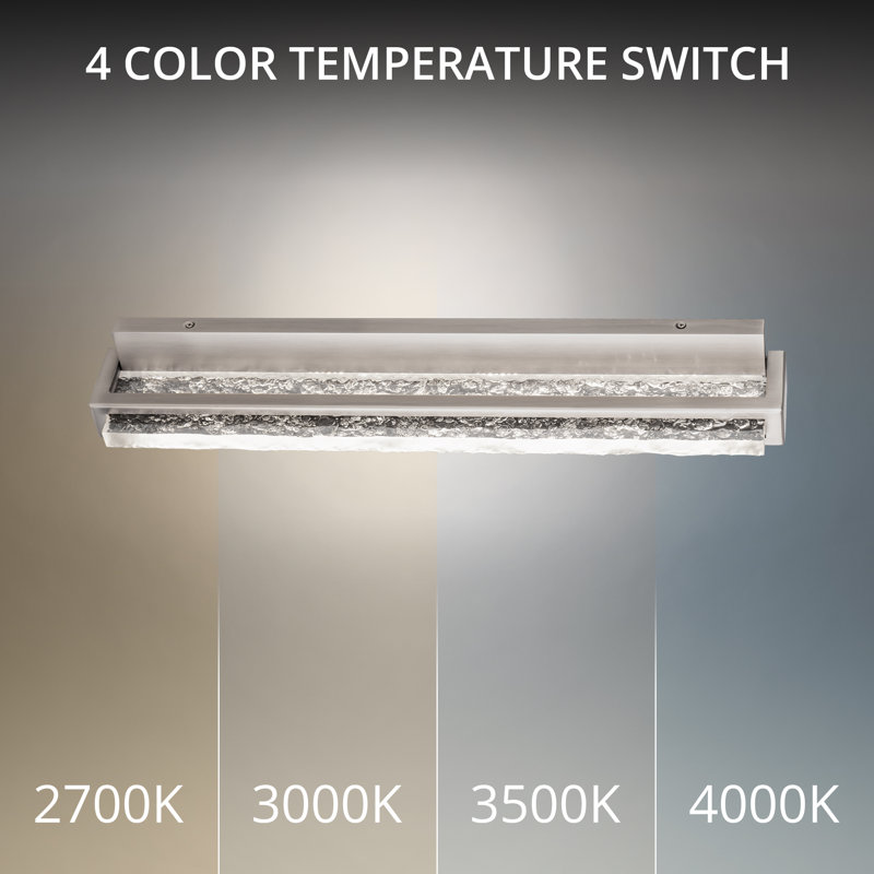 Skate 24" Dimmable LED Bath Vanity & Wall Light With Built In Color Temperature Switch from 2700K/3000K/3500K/4000K, 24"