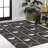 Matthew Modern Geometric Black/Cream Indoor/Outdoor Rug-736862486