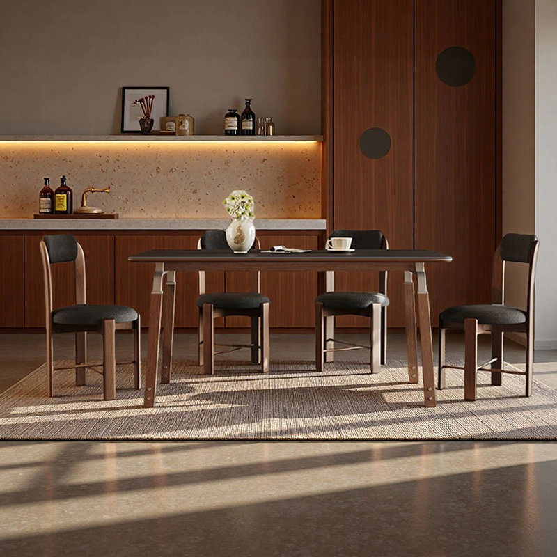 Simple and fashionable creative dining table sets, 5 Pieces: Table, 4 Chairs, 29.52"H x 55.11"L x 31.49"W