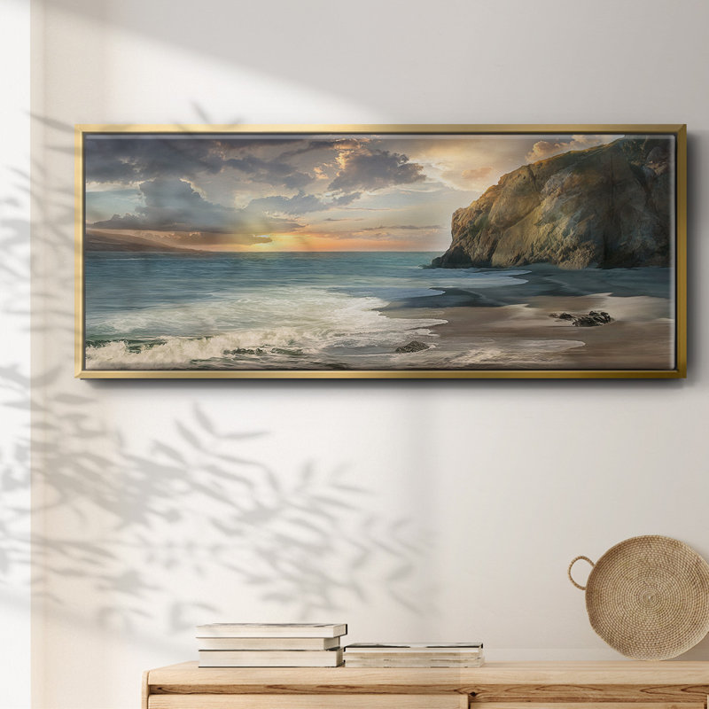 Private Cove- Framed Canvas, 8" H x 20" W